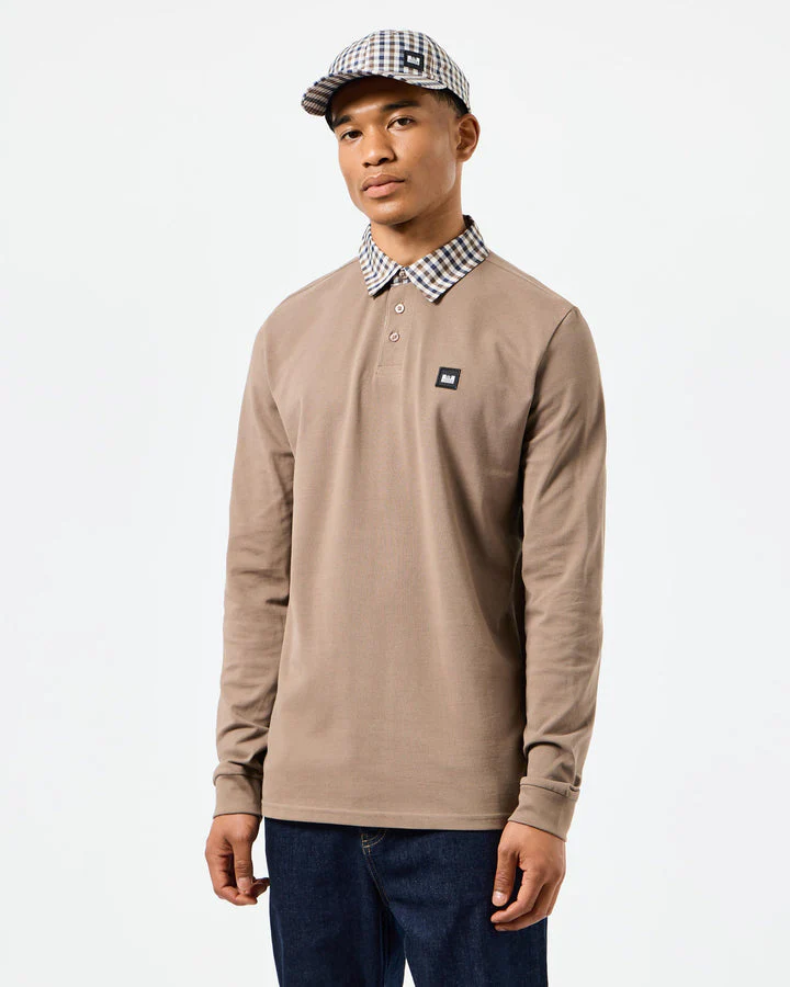 Weekend Offender Walker L/S Polo Mocha/Midhousecheck - Image 2